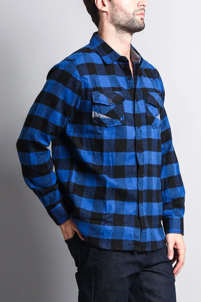 Men's Long Sleeve Woven Flannel Shirt - Image 19