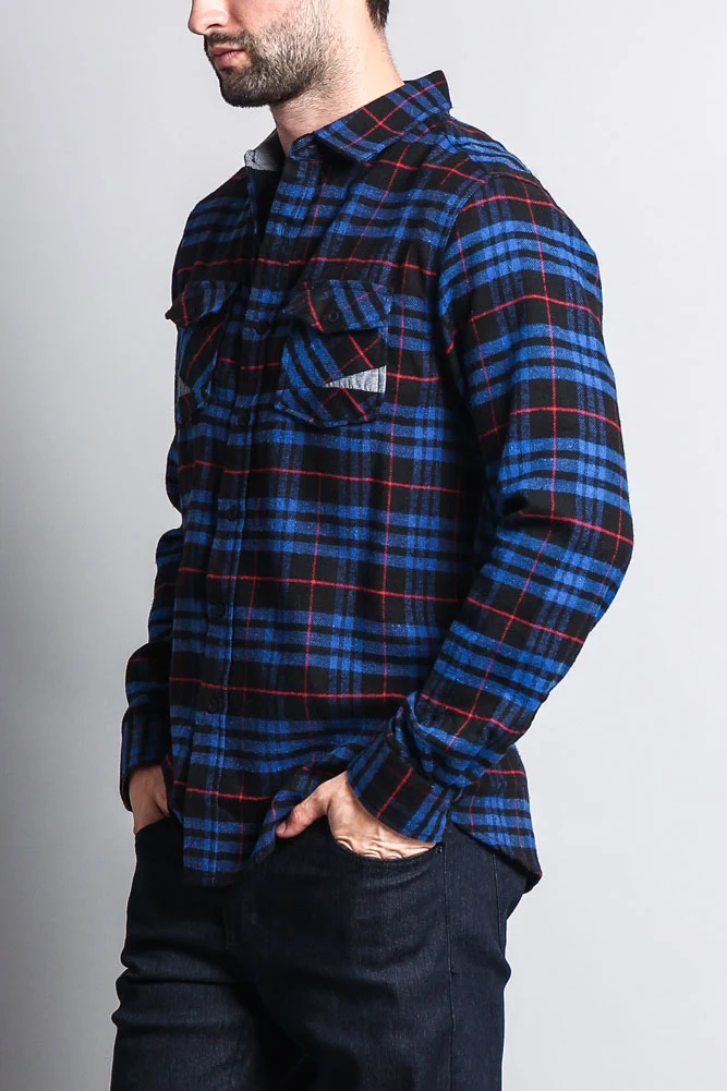Men's Long Sleeve Woven Flannel Shirt - Image 27