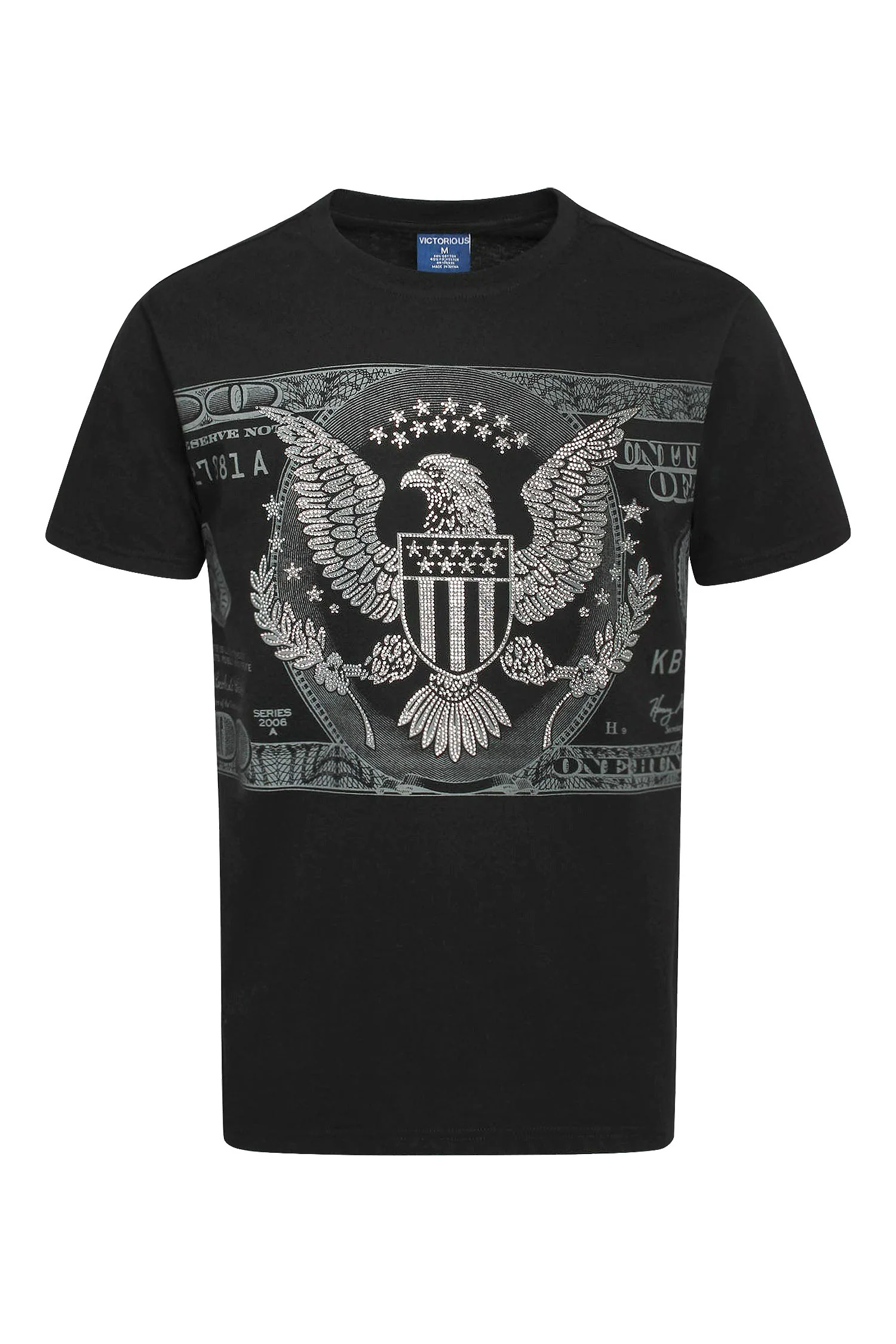 Men's Money Print Rhinestone Graphic T-Shirt - Image 3