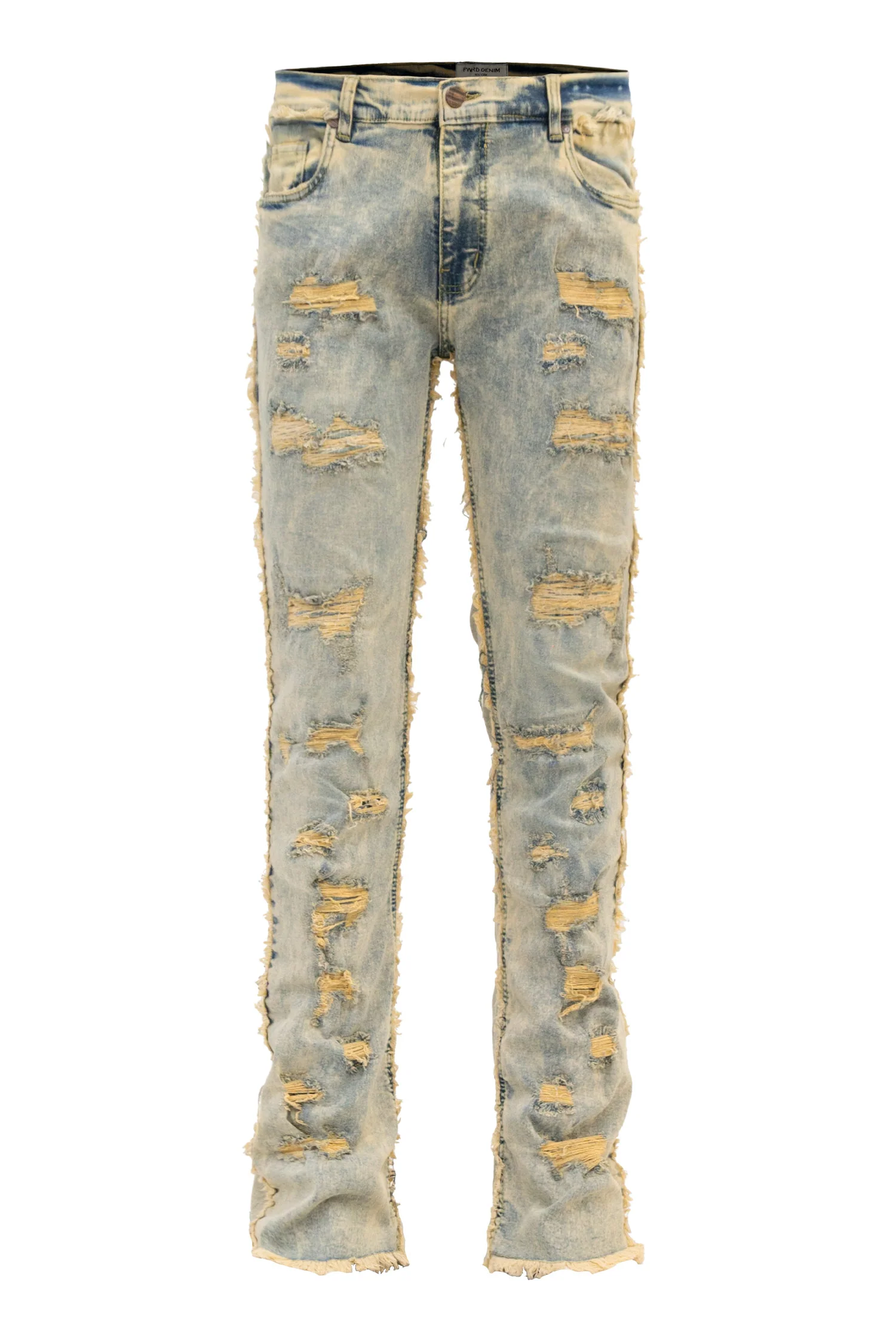 Men's No End Distressed Stacked Denim Jeans - Image 5