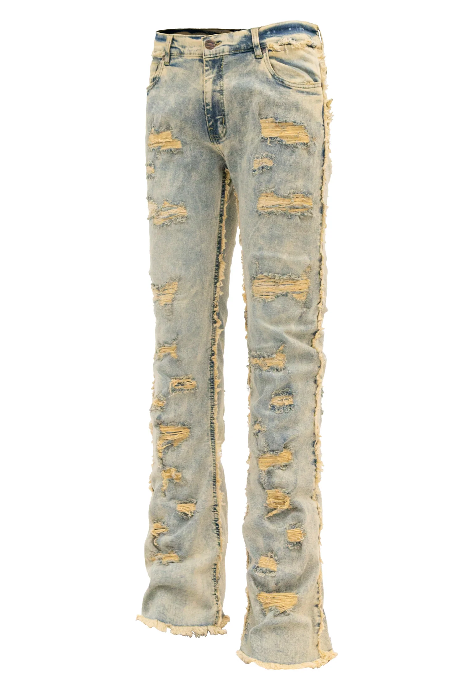 Men's No End Distressed Stacked Denim Jeans - Image 6