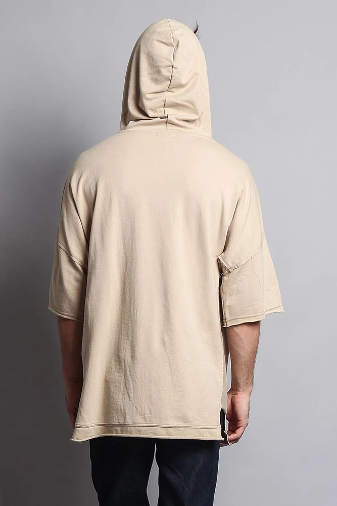 Men's Over Sized Hooded T-Shirt With Extended Hem - Image 15