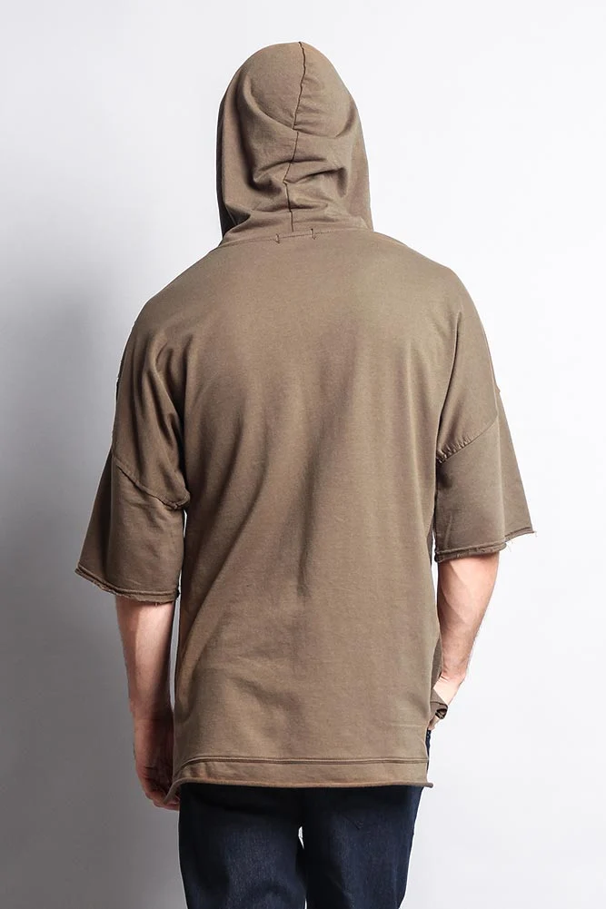Men's Over Sized Hooded T-Shirt With Extended Hem - Image 21