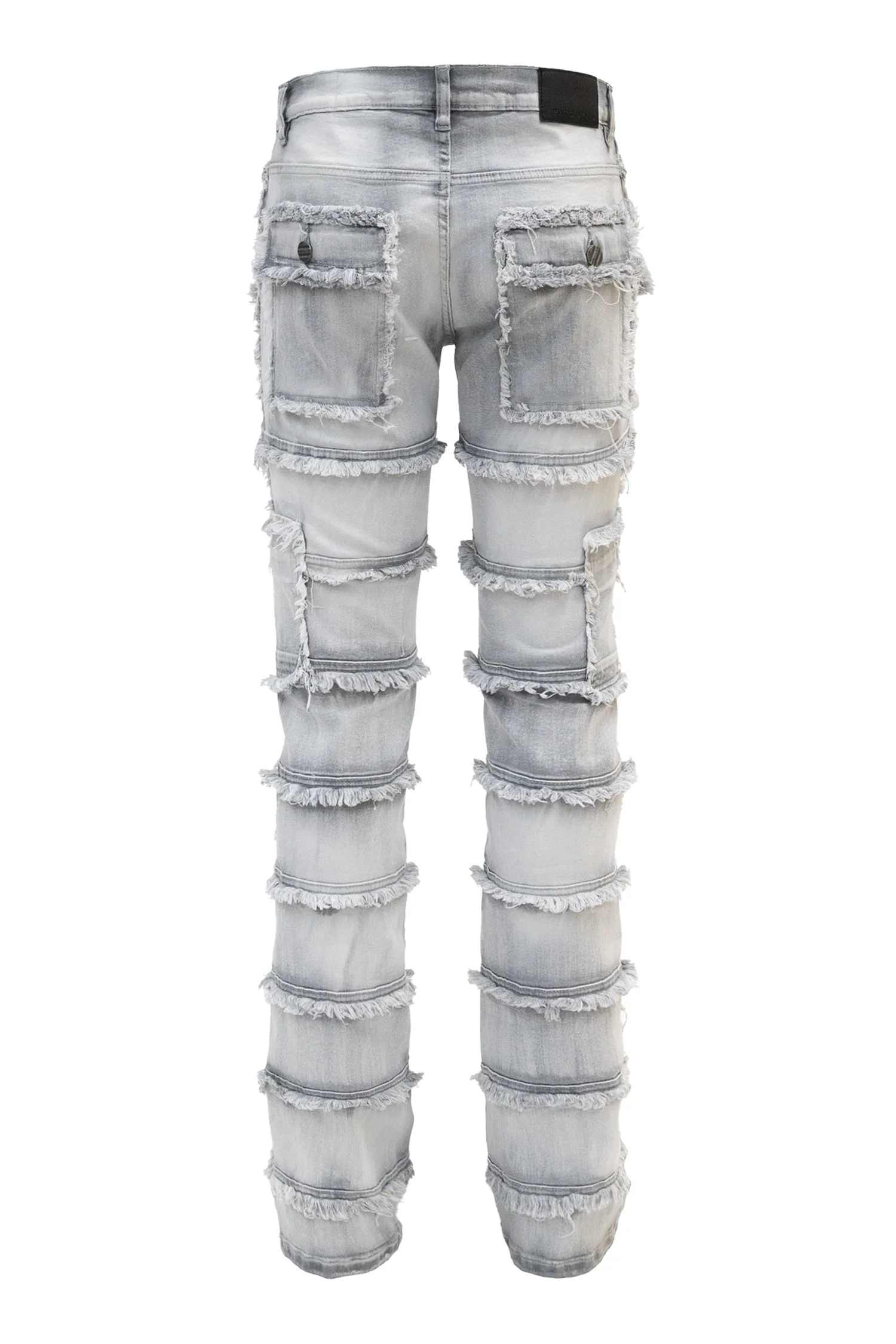 Men's Patchwork True Stacked Denim Jeans - Image 4