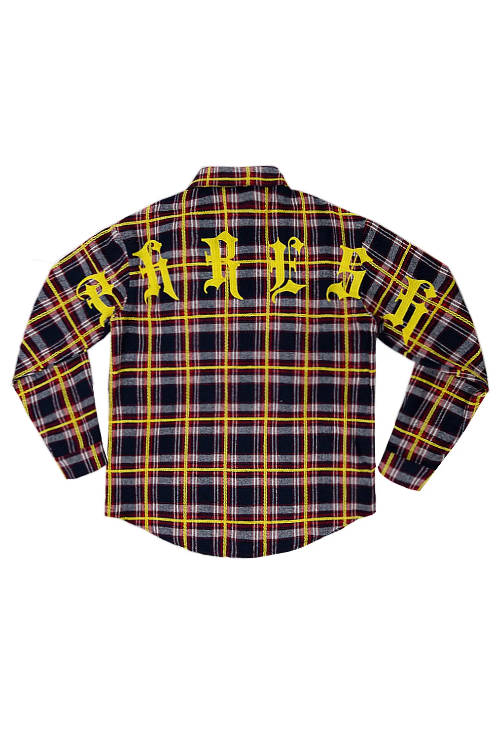 Men's Premium Embroidered Patch Work Heavy Flannel Shirt - Image 5