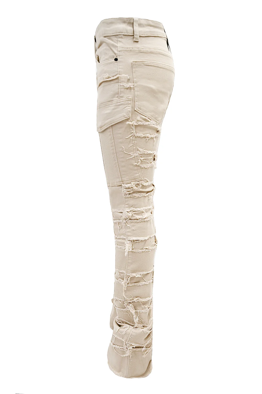 Men's Premium Multi Distressed Cargo Stacked Jeans - Image 3