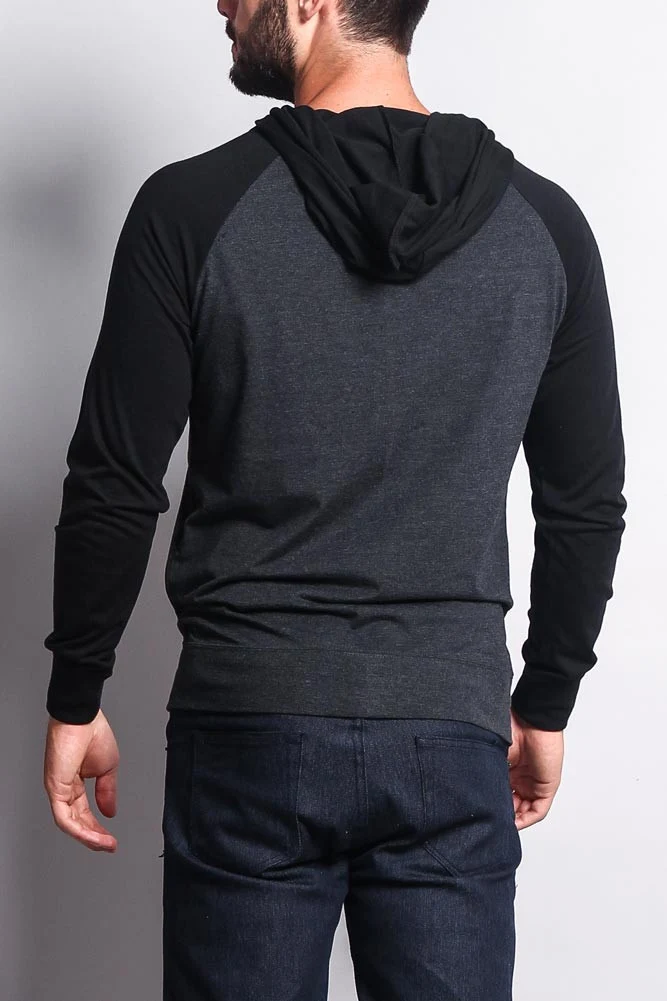 Men's Raglan Light Weight Zip Down Hoodie - Image 25