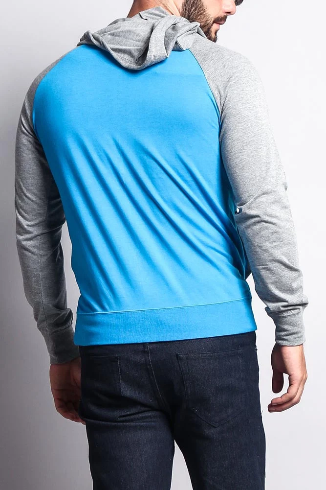 Men's Raglan Light Weight Zip Down Hoodie - Image 46