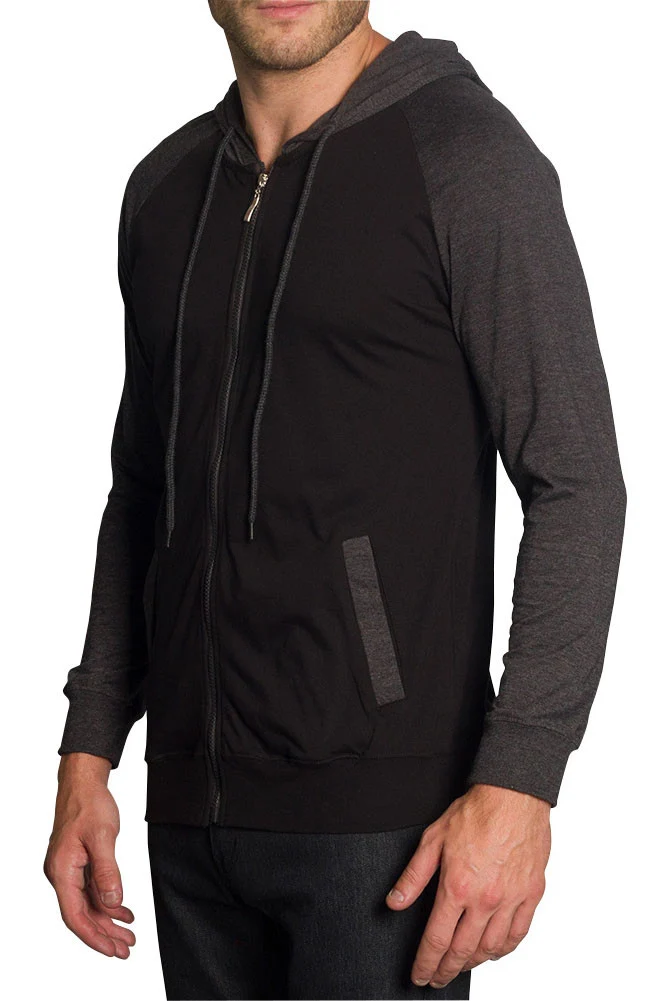 Men's Raglan Light Weight Zip Down Hoodie - Image 58