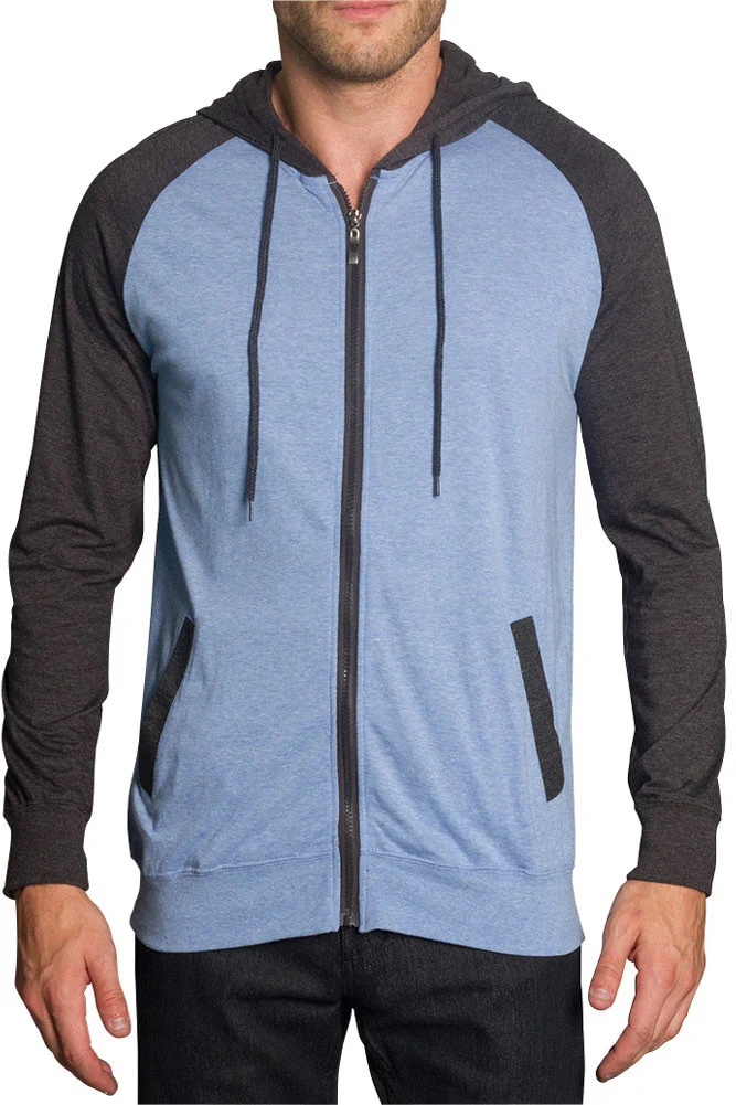 Men's Raglan Light Weight Zip Down Hoodie - Image 66