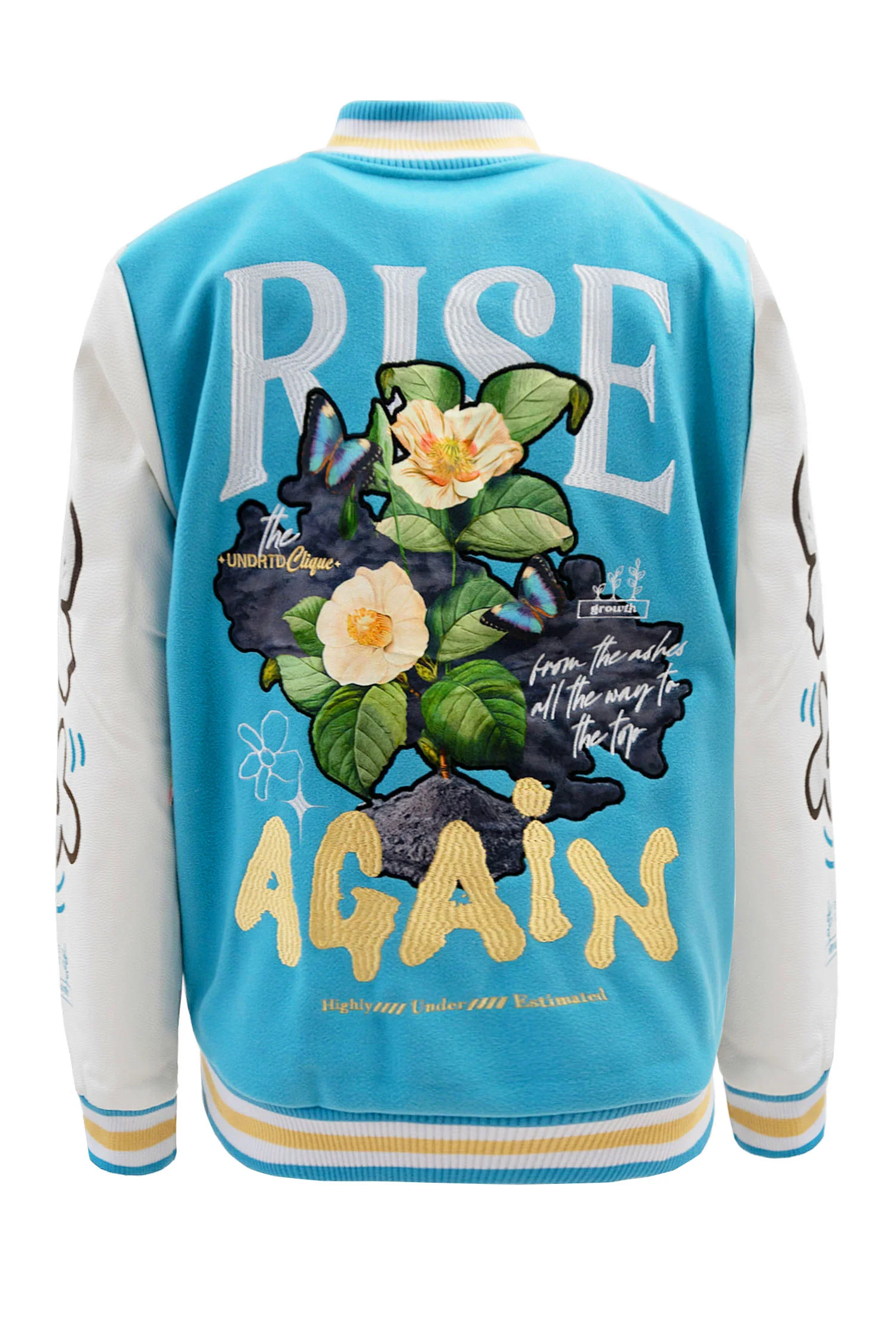 Men's Rise Again Embroidered Melton Varsity Jacket - Image 3
