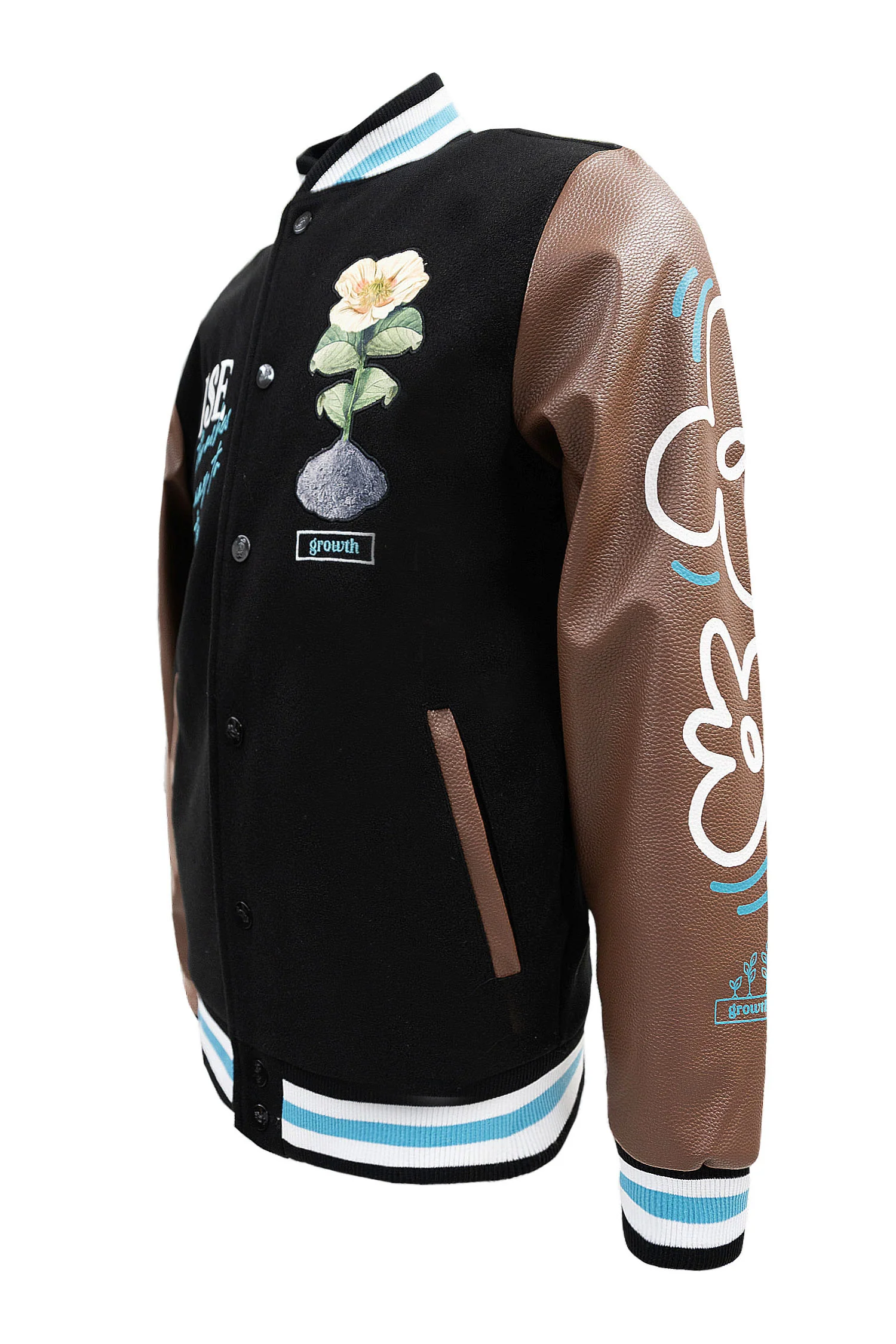 Men's Rise Again Embroidered Melton Varsity Jacket - Image 5
