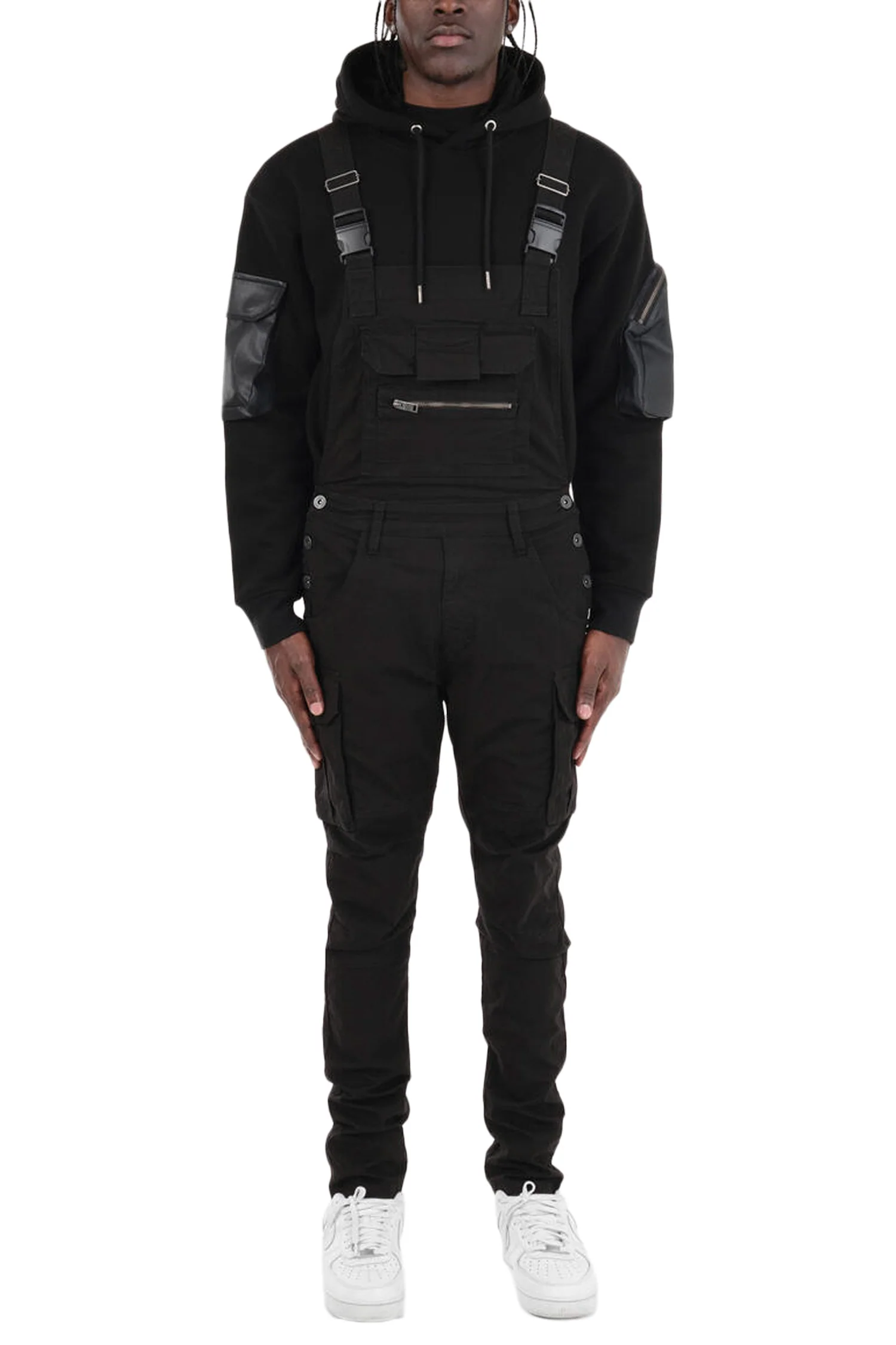 Men's Side Button Opening Cargo Pockets Overalls - Image 15