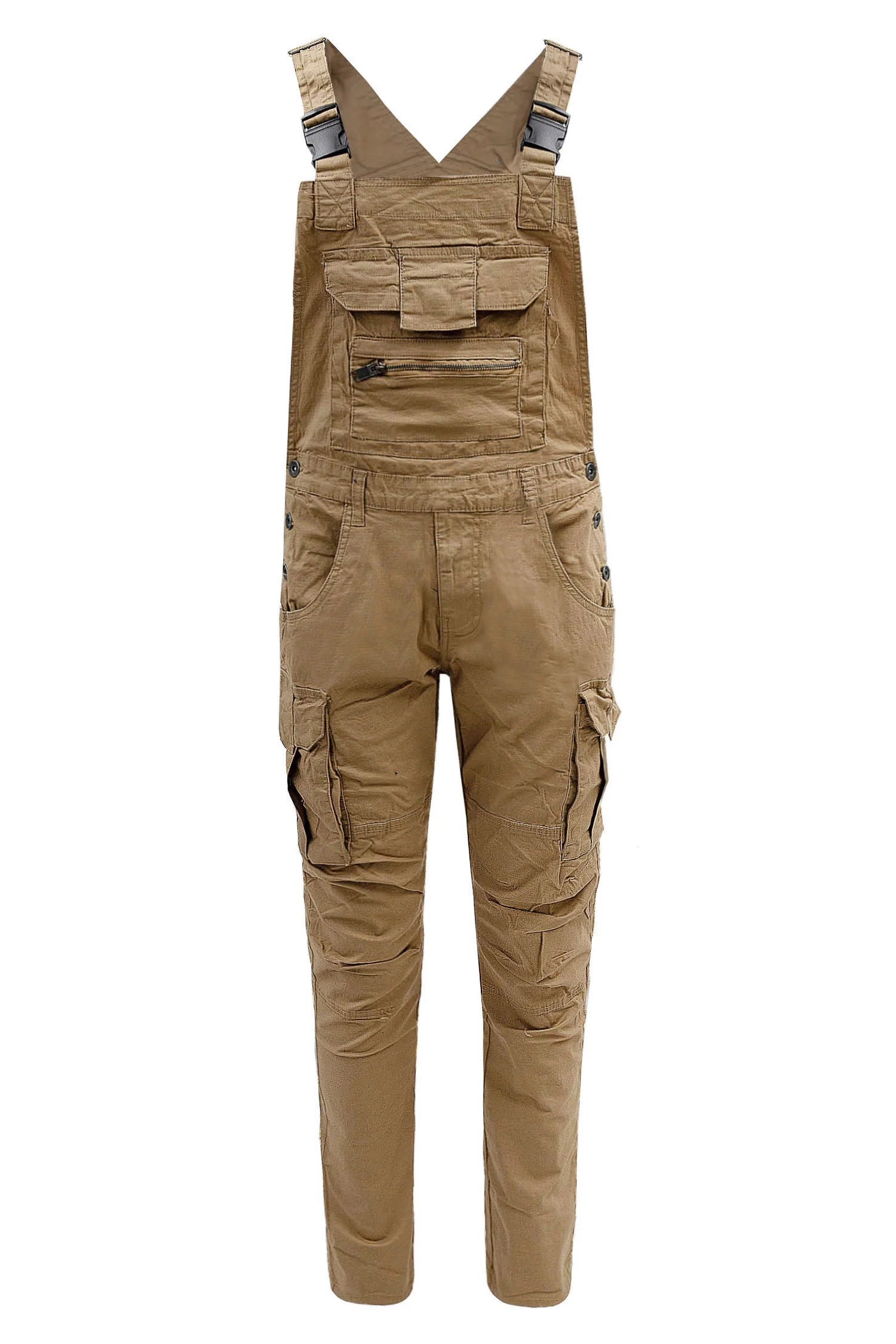 Men's Side Button Opening Cargo Pockets Overalls - Image 5