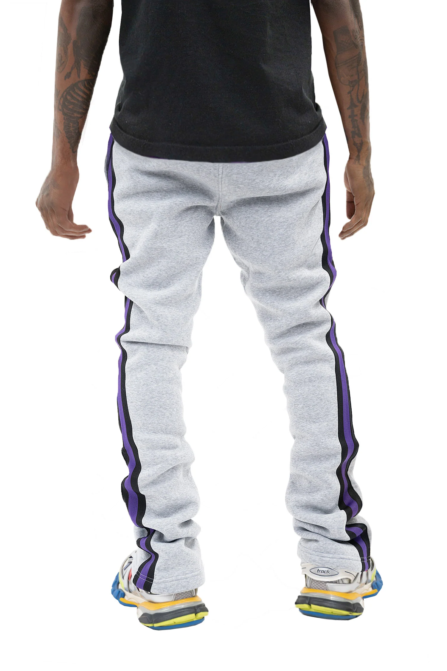 Men's Side Stripe Fleece Stacked Sweat Pants - Image 3