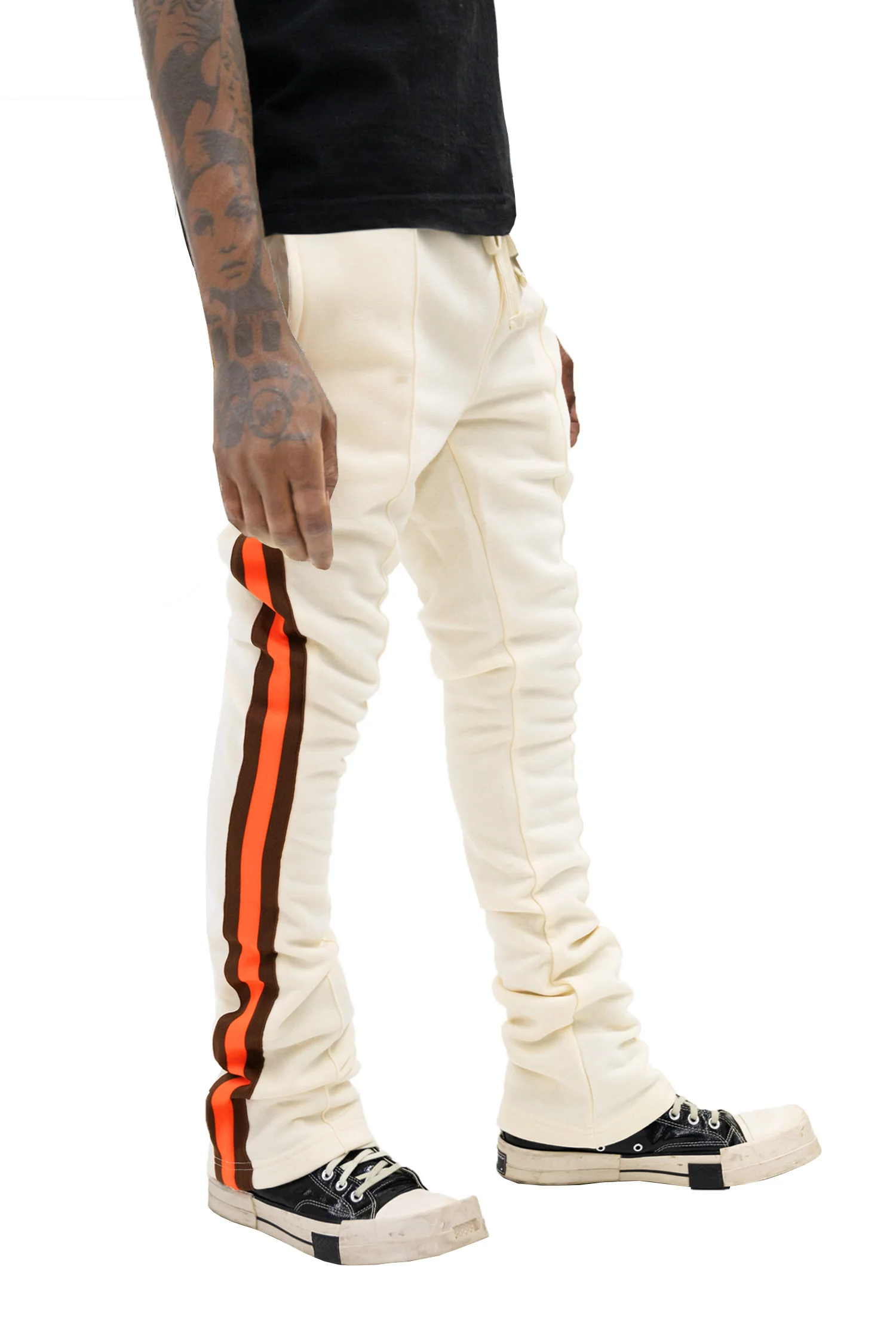 Men's Side Stripe Fleece Stacked Sweat Pants - Image 9