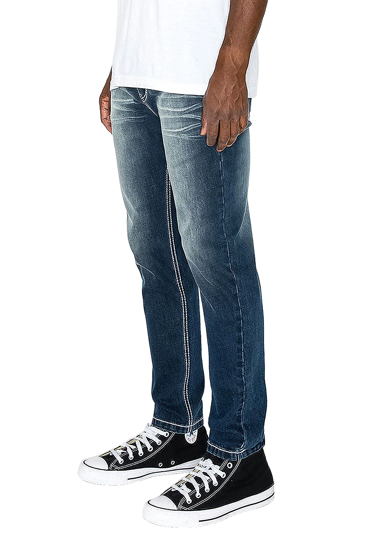 Men's Slim Fit Cross Denim Jeans - Image 4