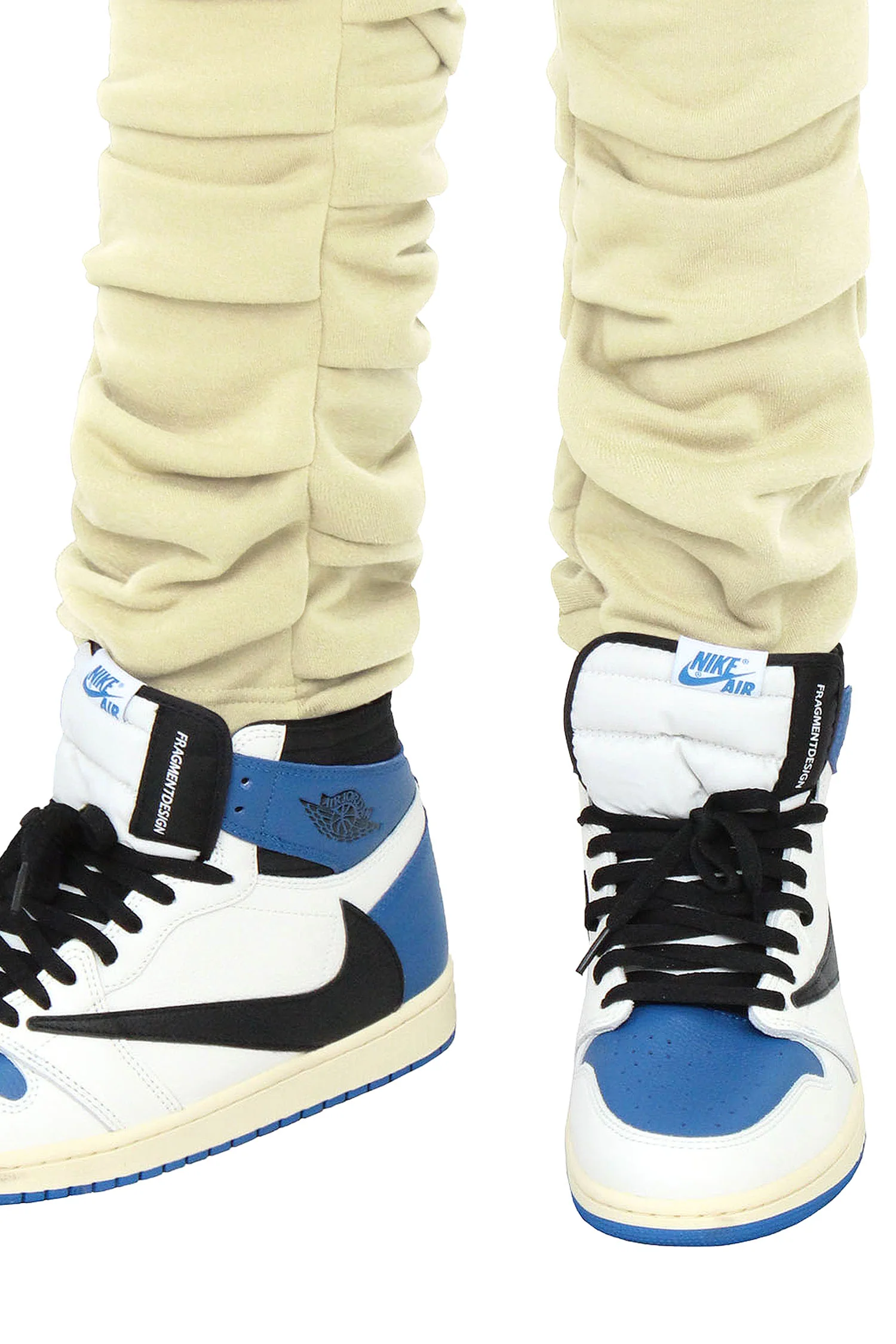 Men's Slim Flare Ruched Fleece Sweat Pants - Image 12