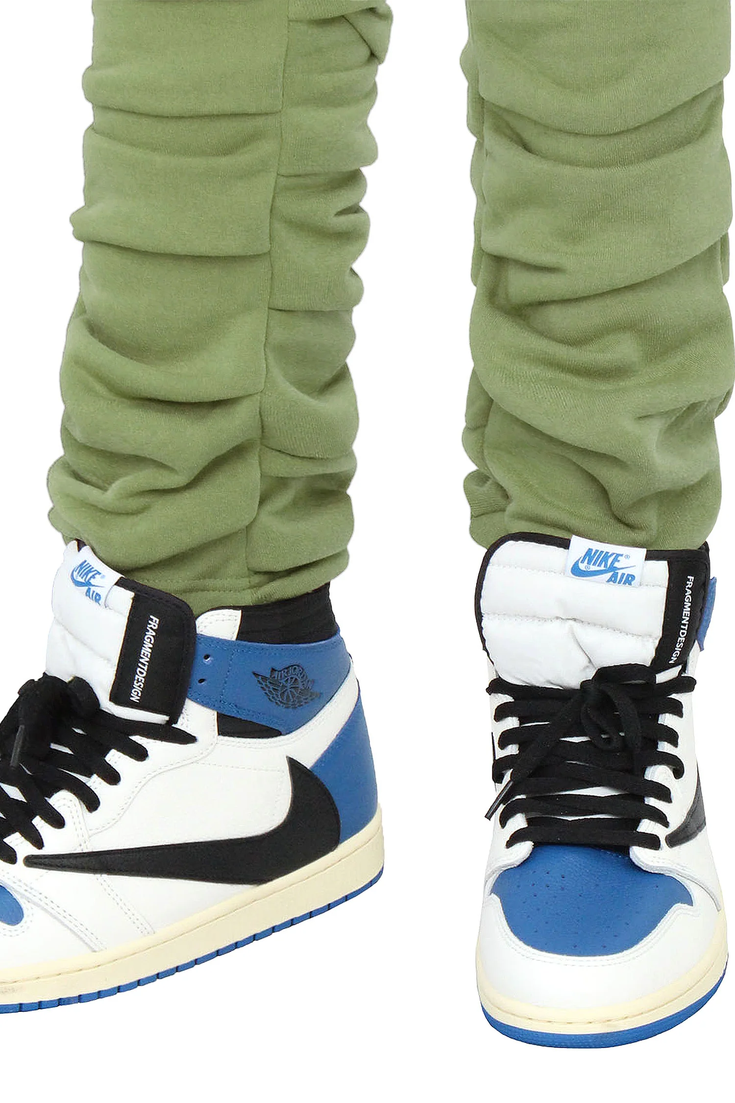 Men's Slim Flare Ruched Fleece Sweat Pants - Image 16