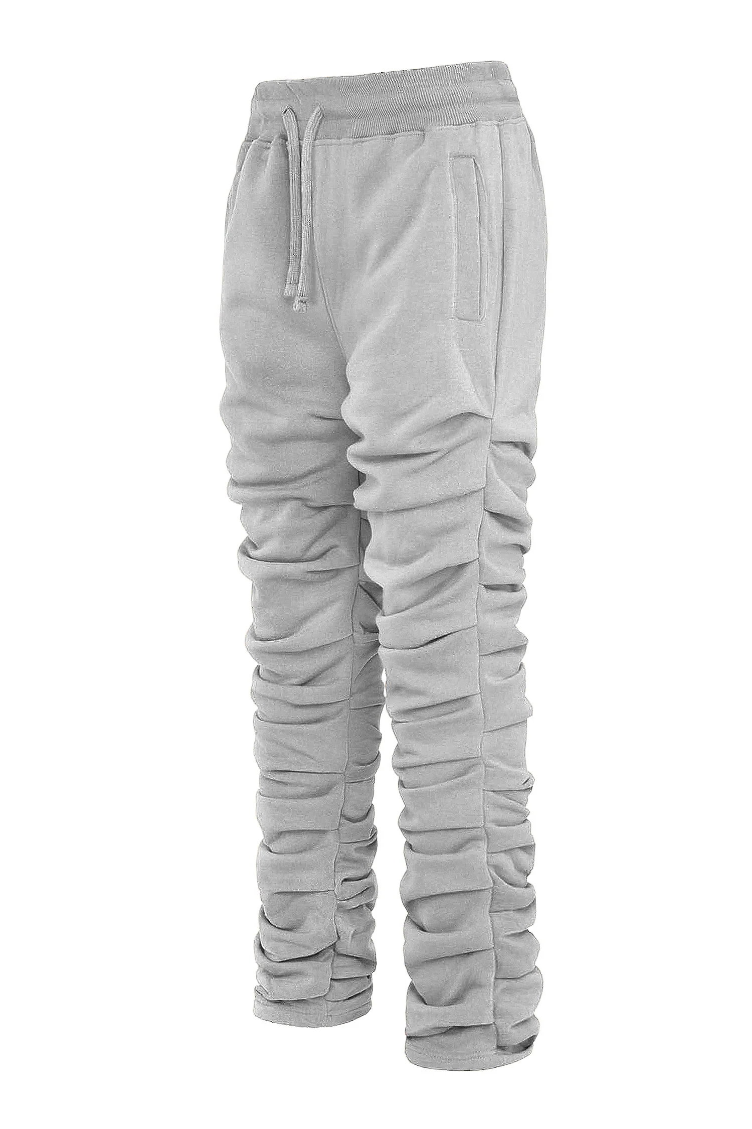 Men's Slim Flare Ruched Fleece Sweat Pants - Image 18