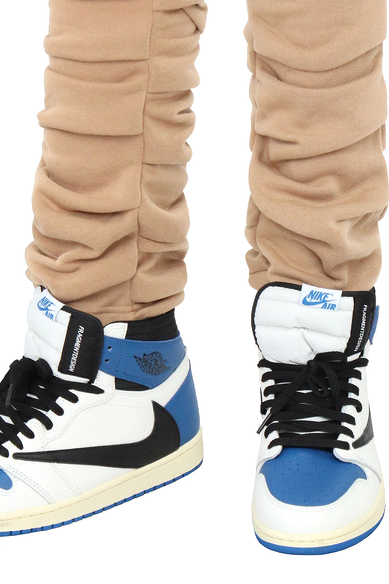 Men's Slim Flare Ruched Fleece Sweat Pants - Image 4