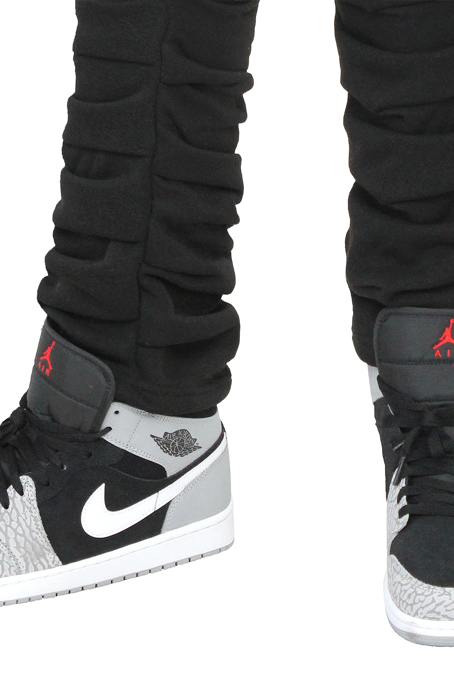 Men's Slim Flare Ruched Fleece Sweat Pants - Image 8