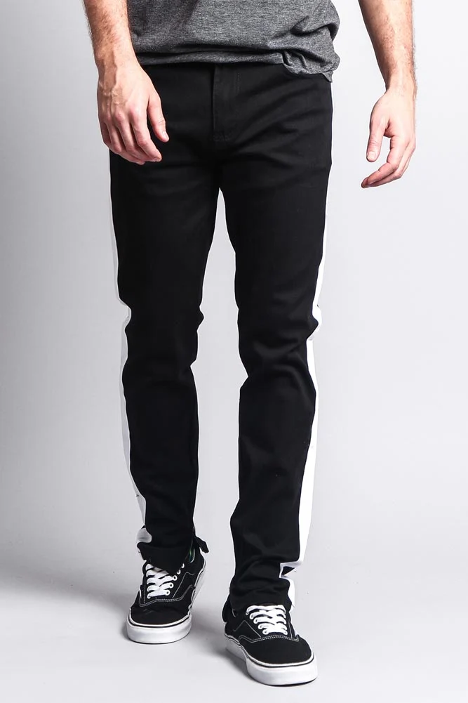 Men's Solid Side Striped Pants with Zipper - Image 5
