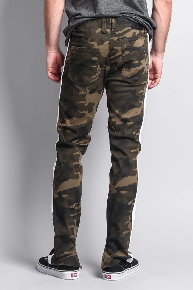 Men's Solid Side Striped Pants with Zipper - Image 9