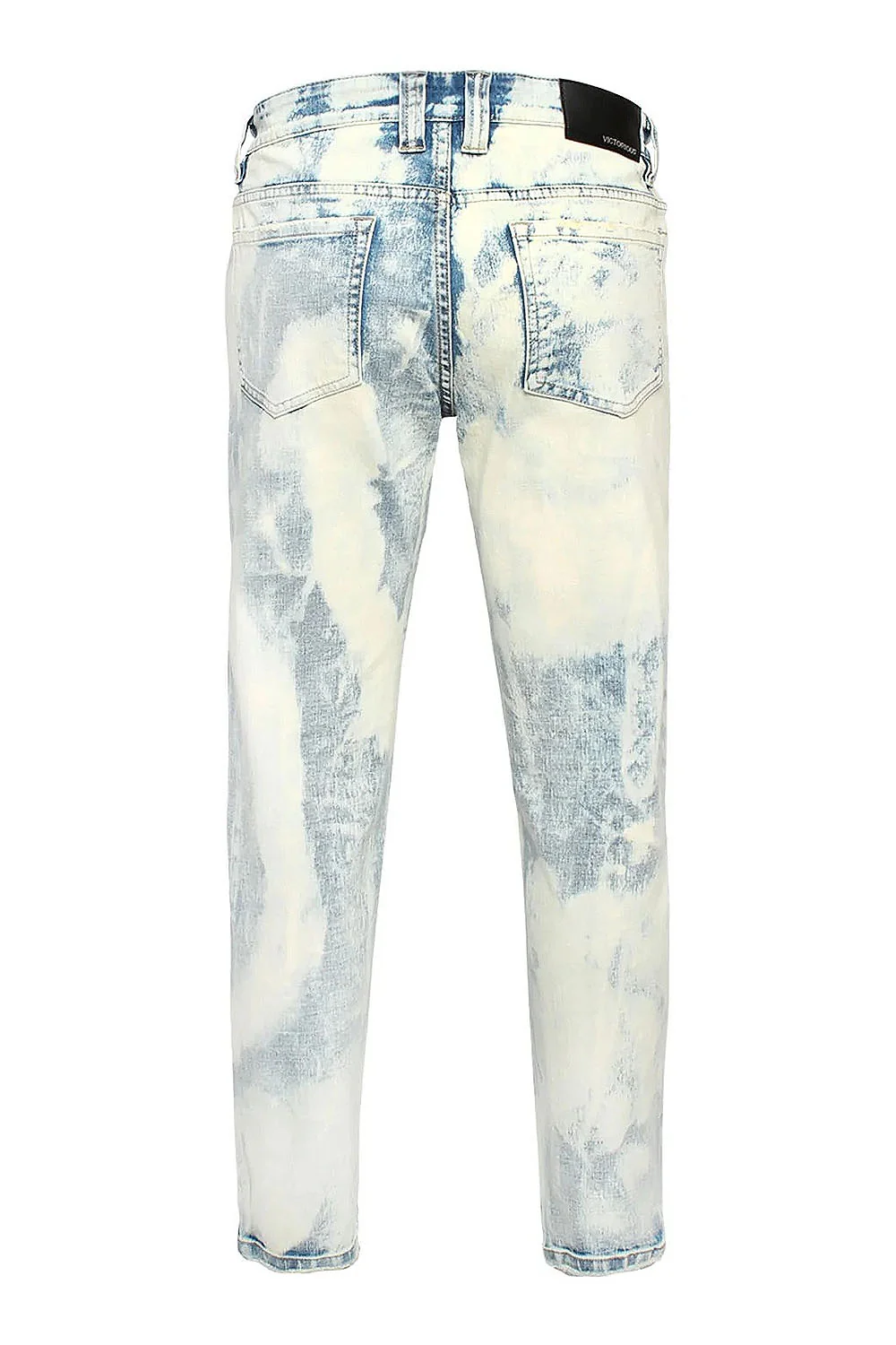 Men's Splatter Bleached Distressed Denim Jeans - Image 3