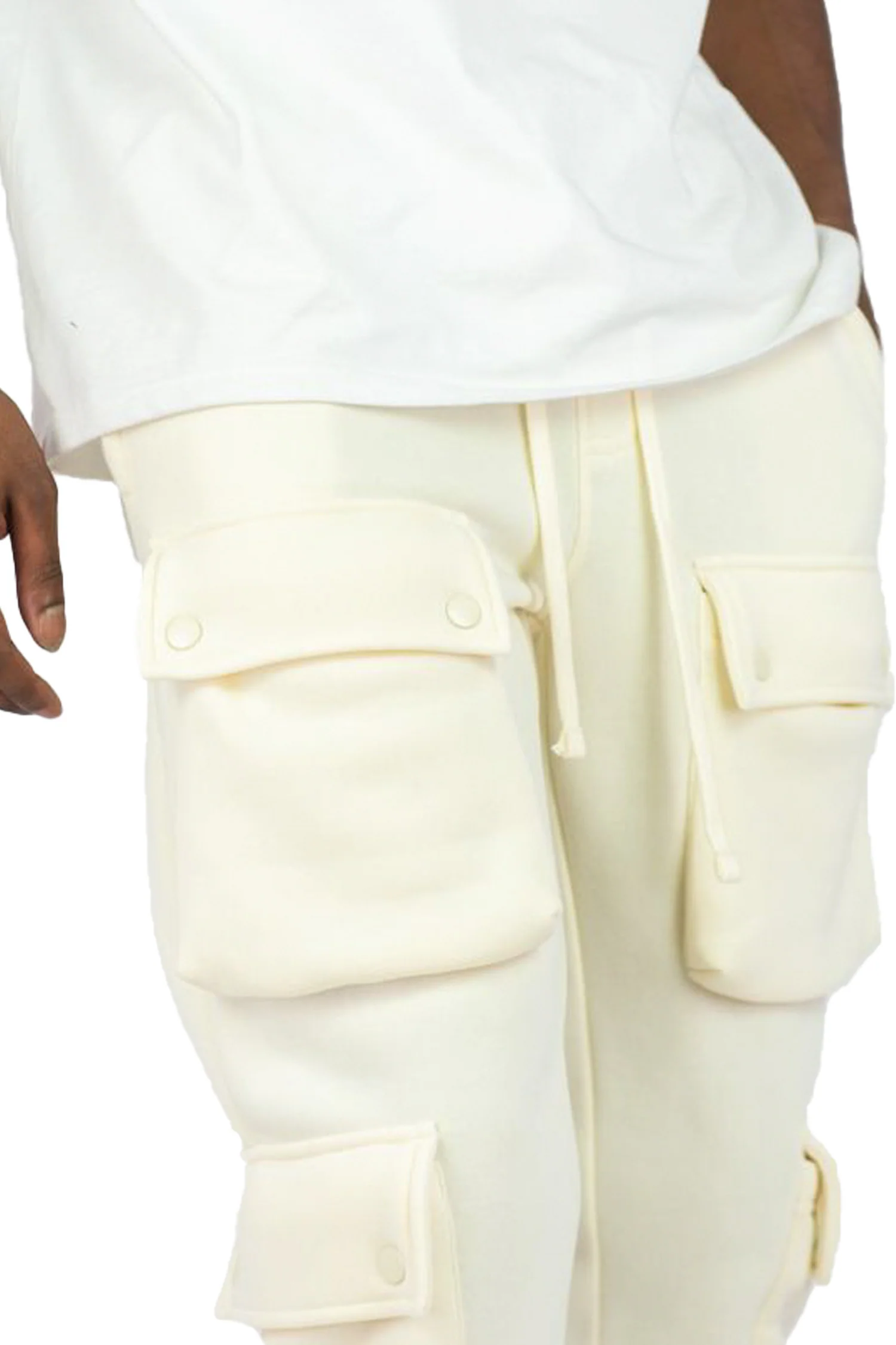 Men's Stacked Cargo Fleece Flared Sweat Pants - Image 15