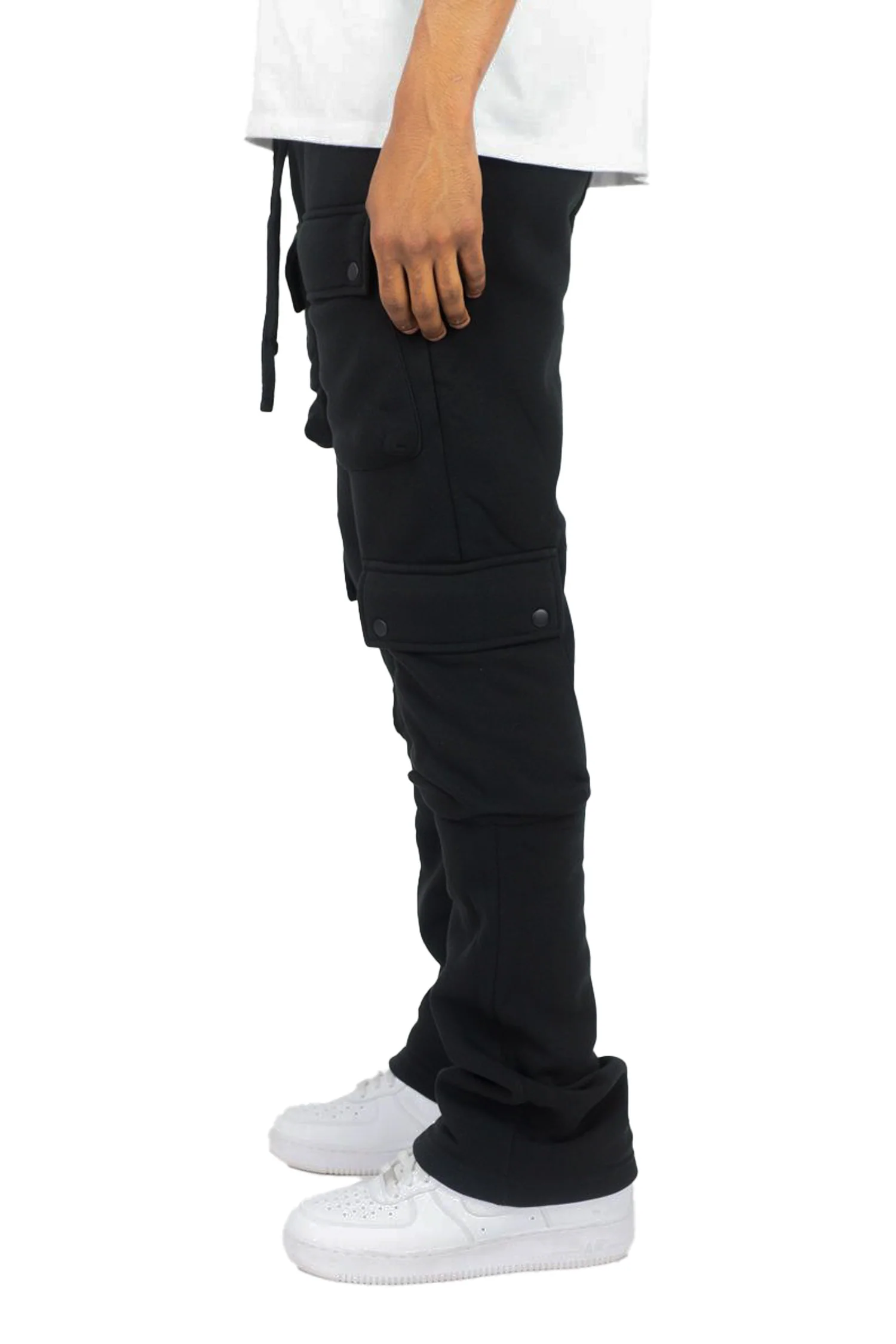 Men's Stacked Cargo Fleece Flared Sweat Pants - Image 8
