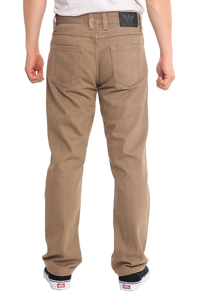 Men's Straight Fit Colored Denim Jeans (Dark Khaki) - Image 3