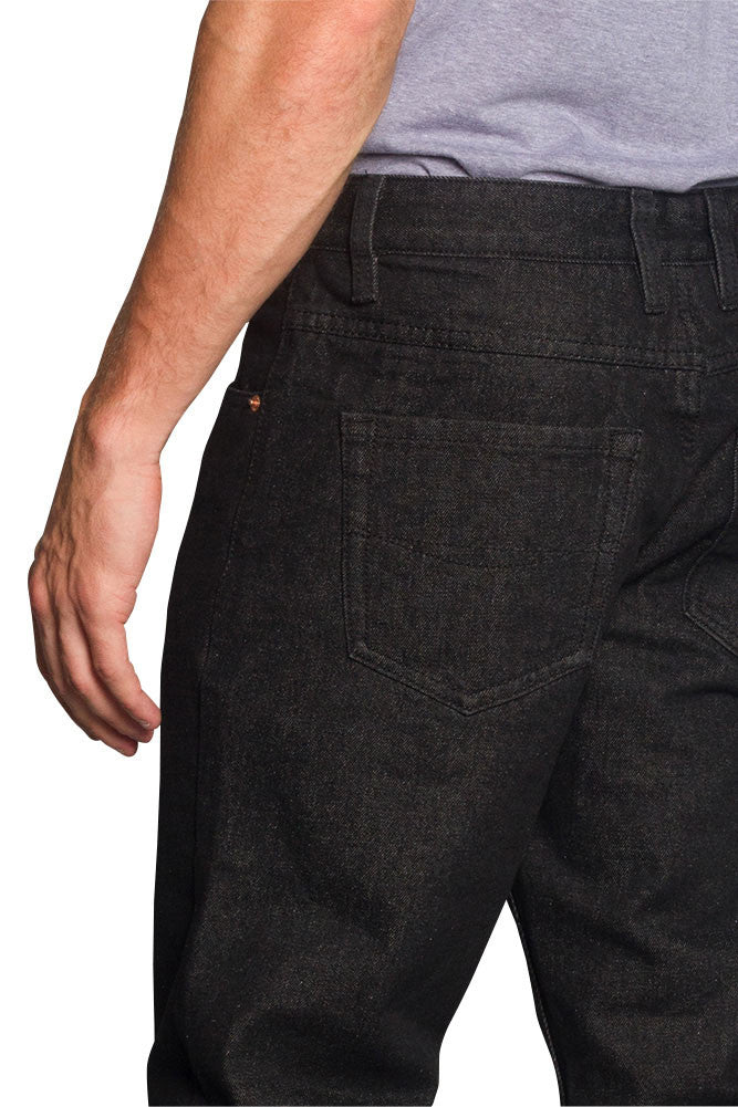 Men's Straight Fit Washed Denim Jeans (Washed Black) - Image 4