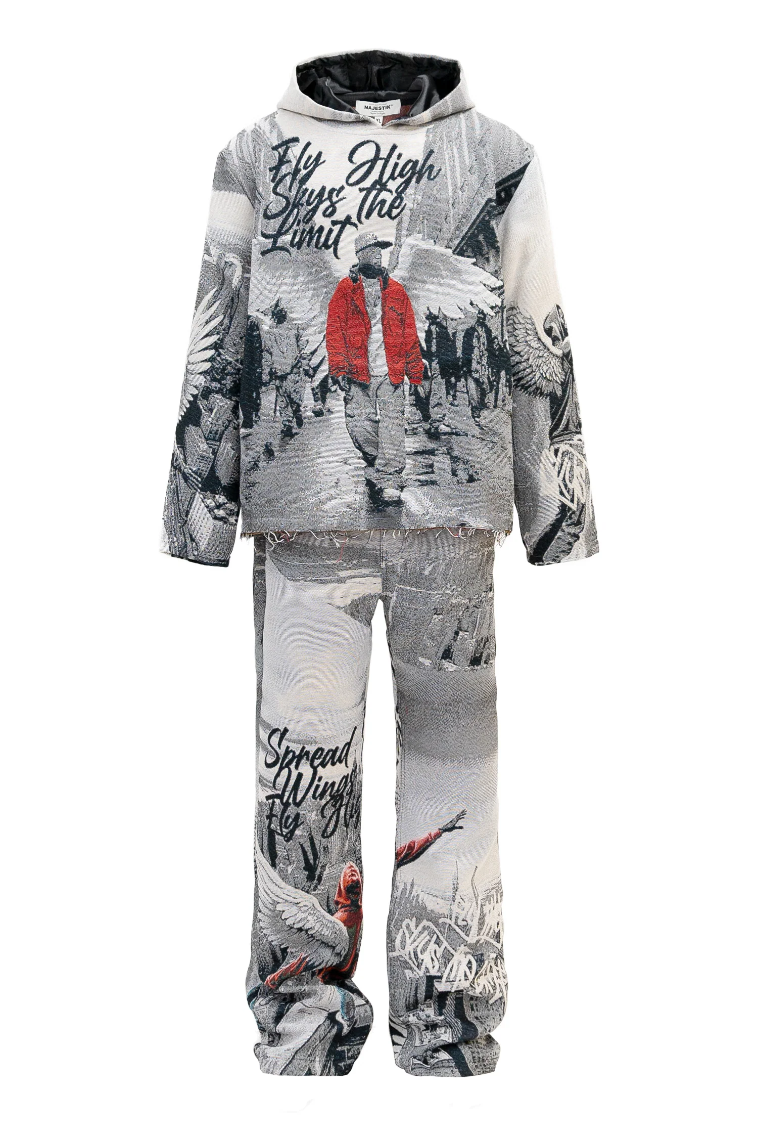 Men's Street Angel Tapestry Jacquard Long Sleeve Hoodie - Image 6