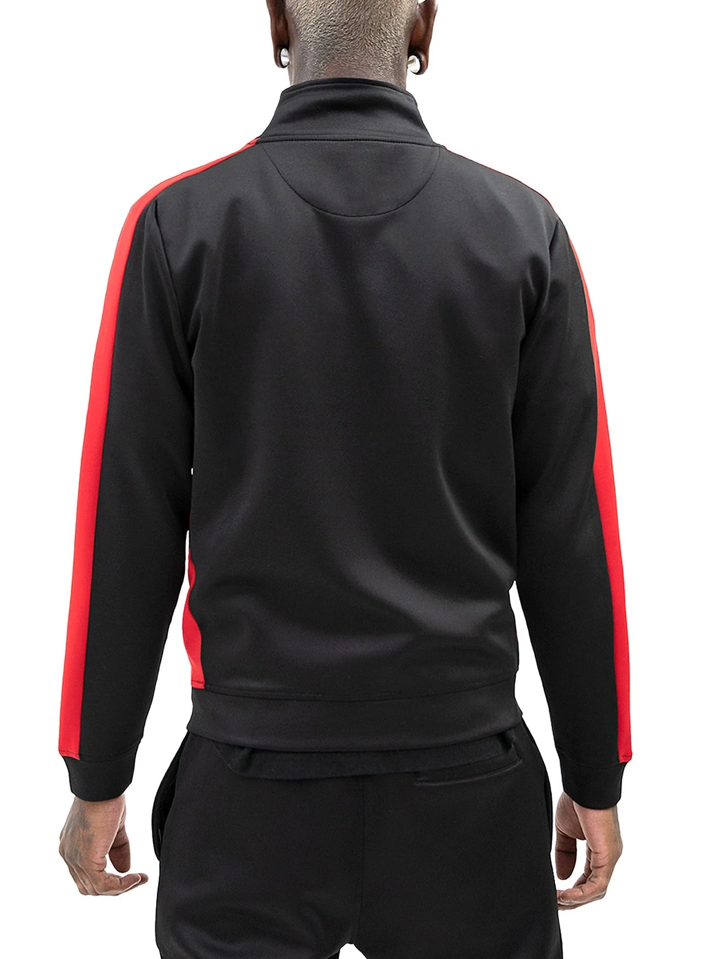 Men's Striped Solid Track Jacket - Image 3