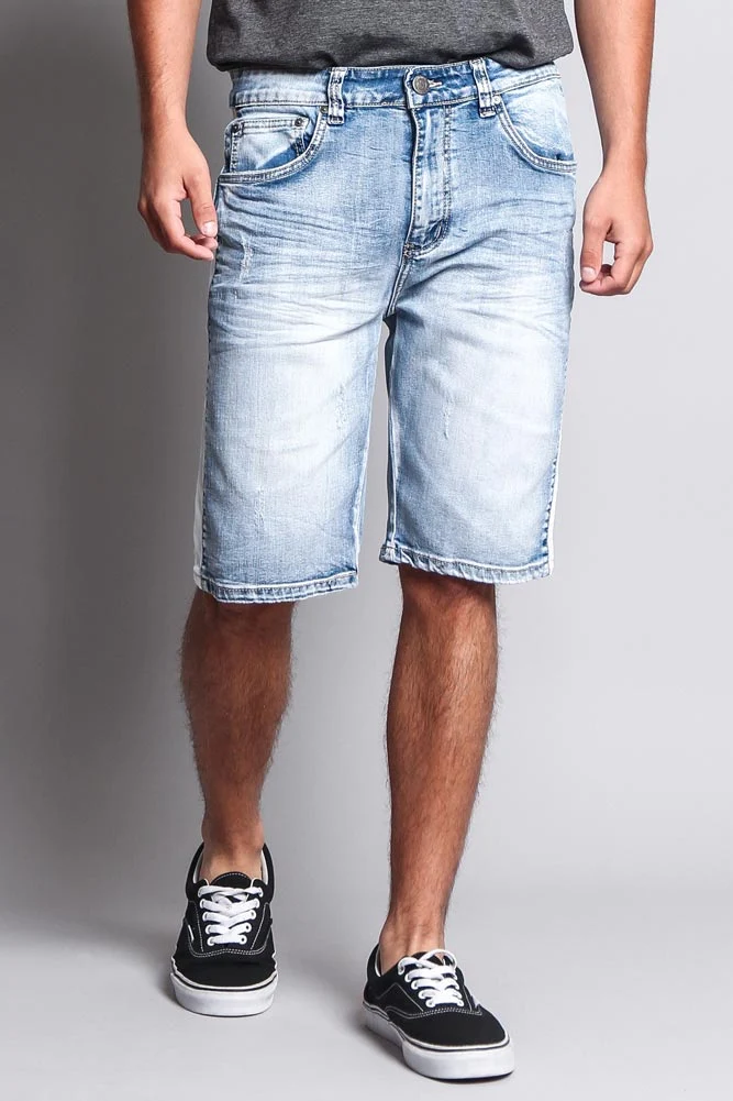 Men's Track Stripe Denim Shorts - Image 5