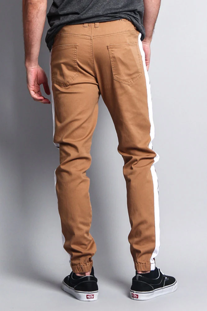 Men's Track Style Thick Striped Joggers - Image 13