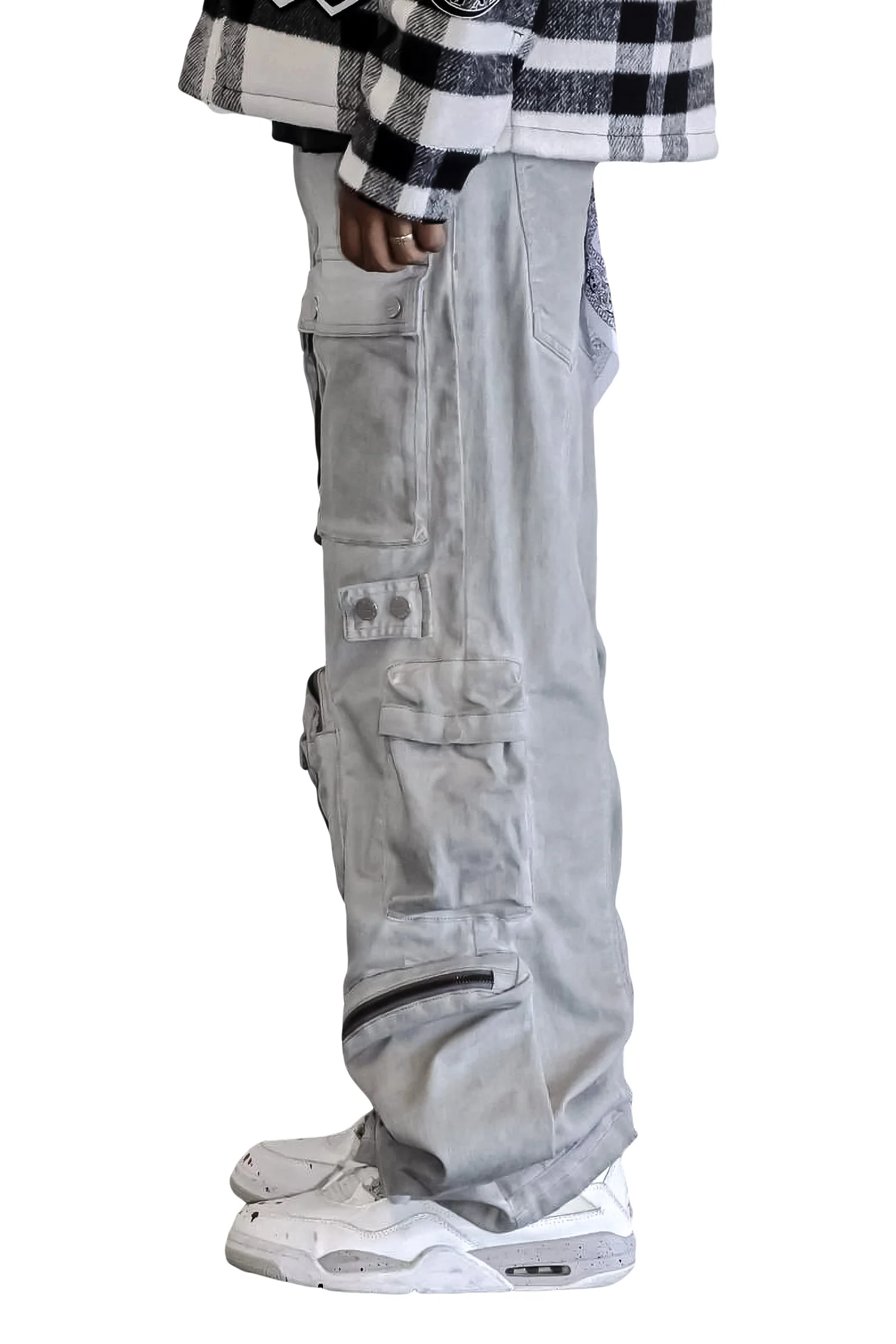 Men's Y2k Wide Fit Utility Cargo Baggy Denim Pants - Image 3
