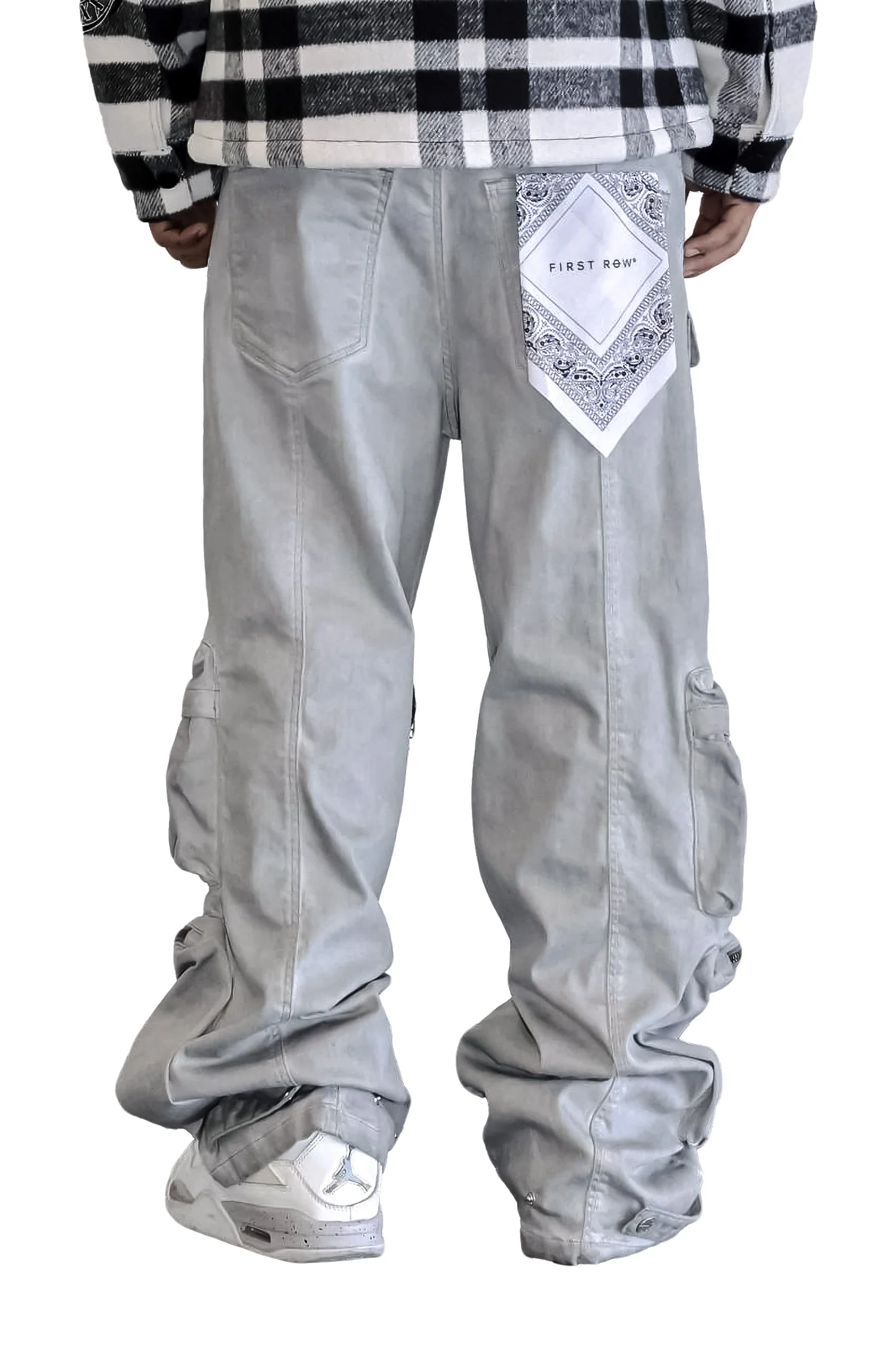 Men's Y2k Wide Fit Utility Cargo Baggy Denim Pants - Image 4