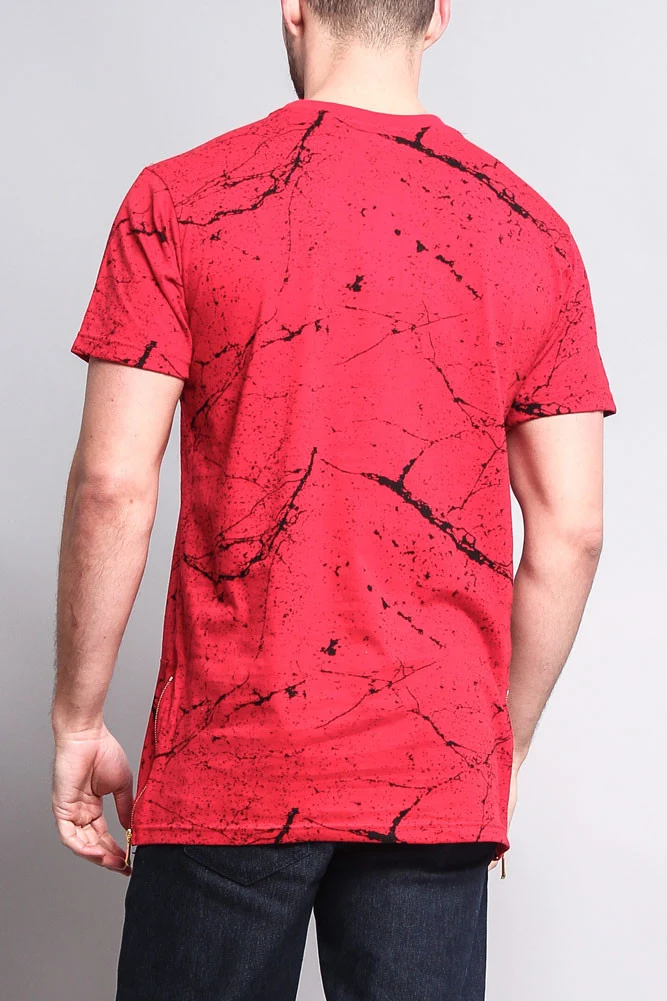 Metallic American Flag Marble Print T-Shirt - Image 13