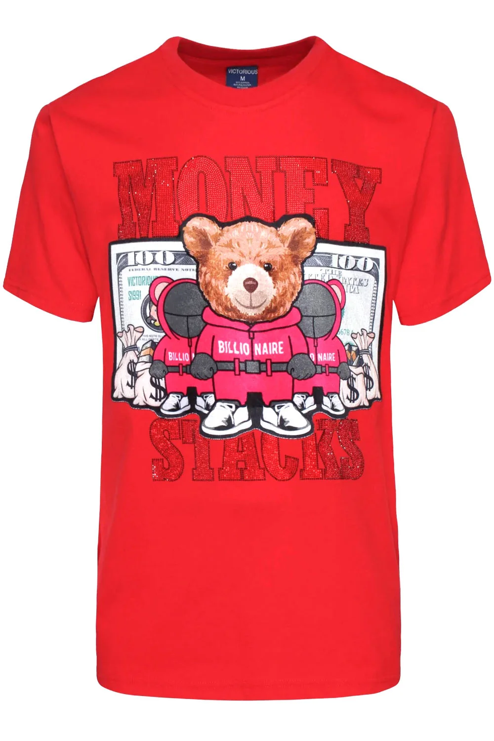 Money Stacks Crystal Embellished Bear T-Shirts - Image 10