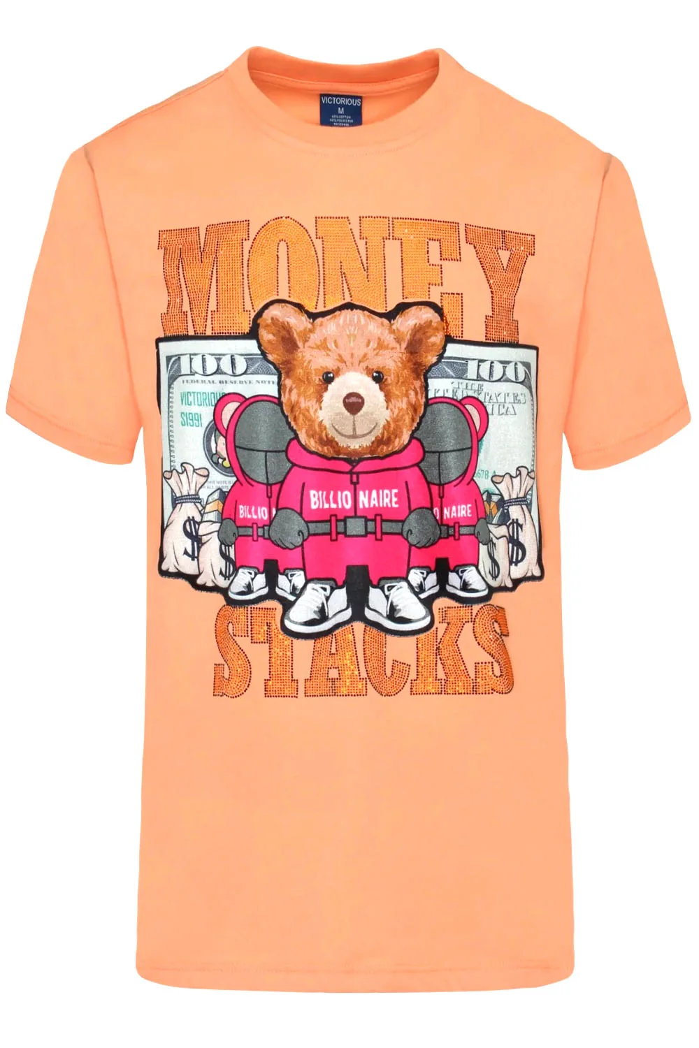 Money Stacks Crystal Embellished Bear T-Shirts - Image 6