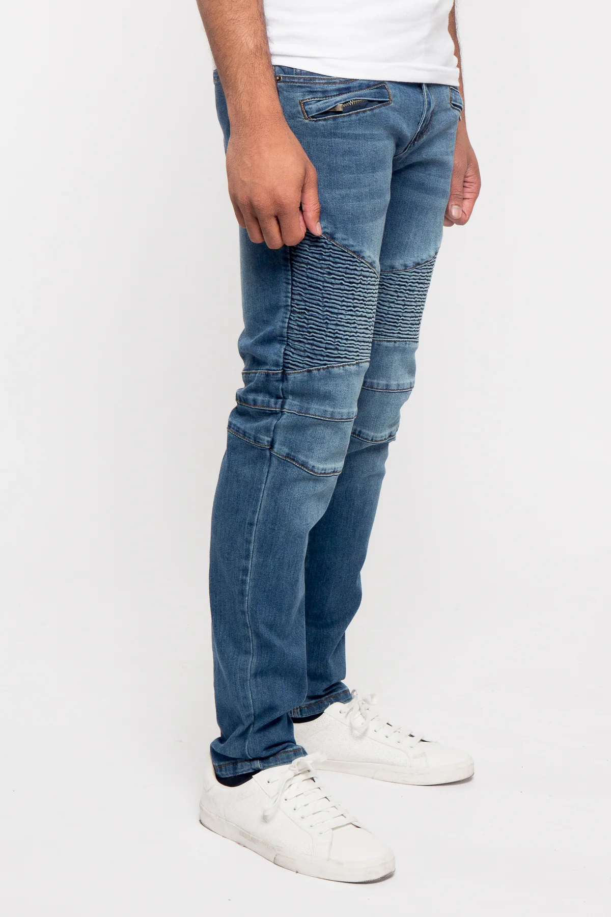 Moto Biker Denim Jeans - Image 5