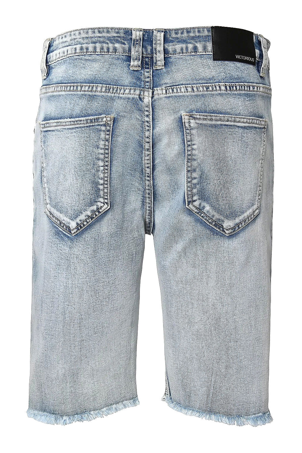 Multi Color Crystal Embellished Denim Shorts - Image 8