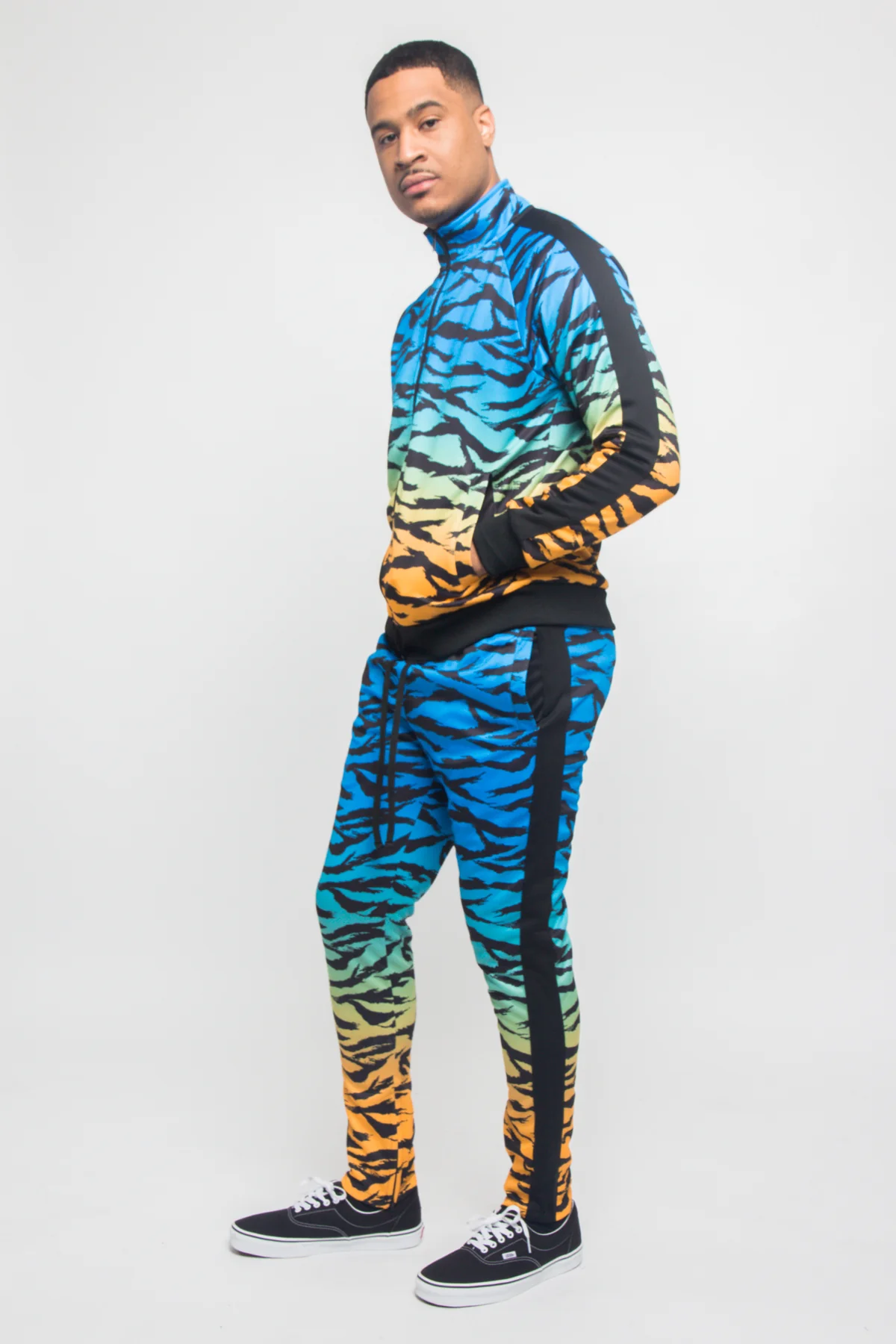 Ombre Gradient Tiger Stripe Tracksuit - Image 8