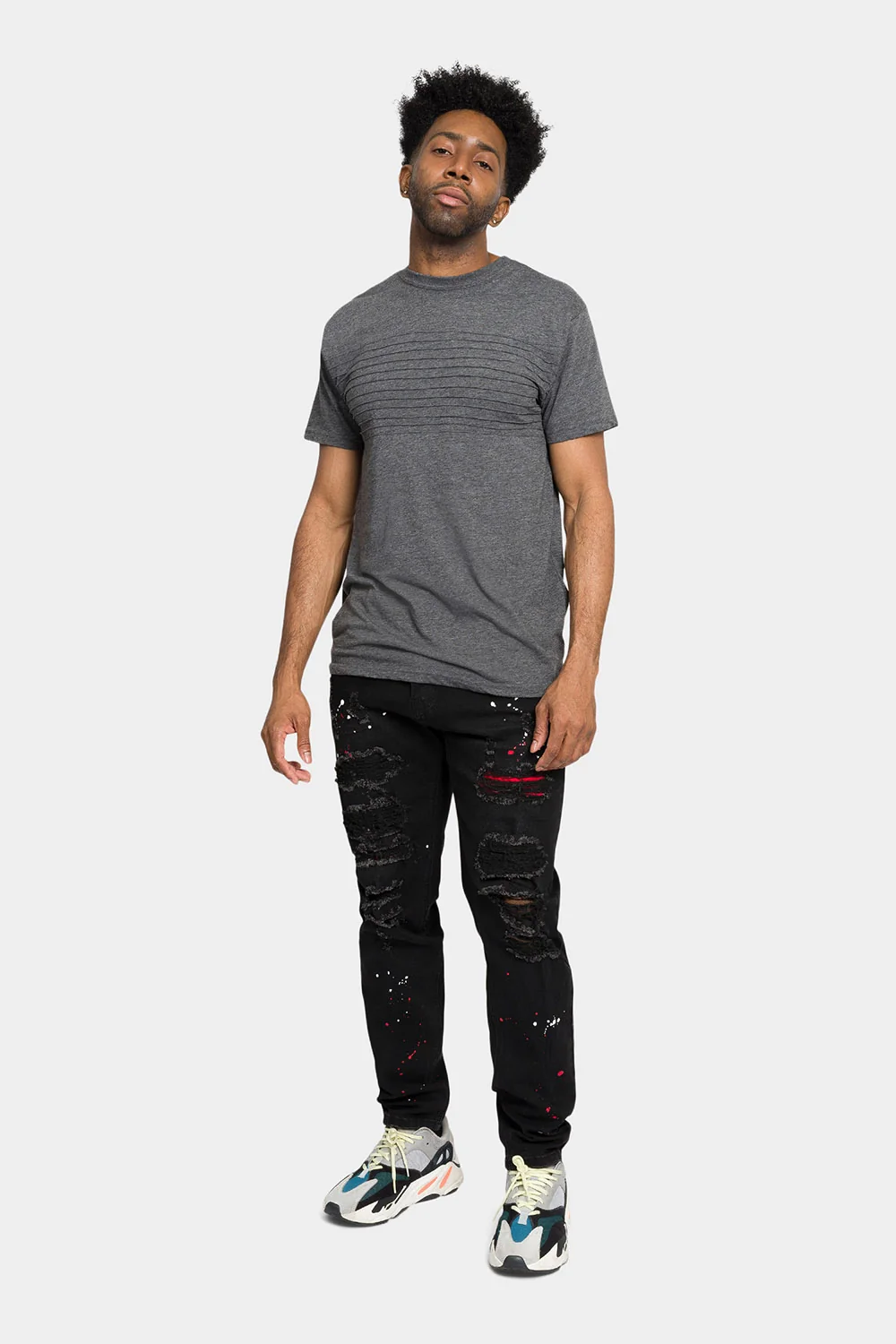 Paint Splattered Skinny Denim Jeans - Image 5