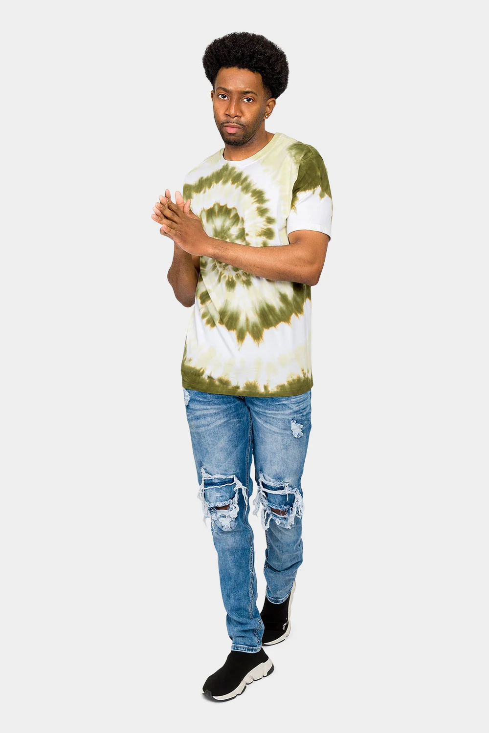 Pastel Spiral Tie Dye Cotton Shirt - Image 10