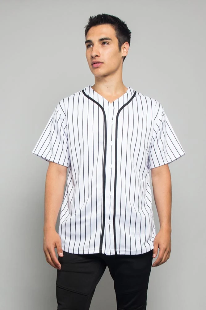 Pin Striped Baseball Jersey - Image 11