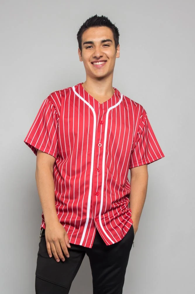 Pin Striped Baseball Jersey - Image 6