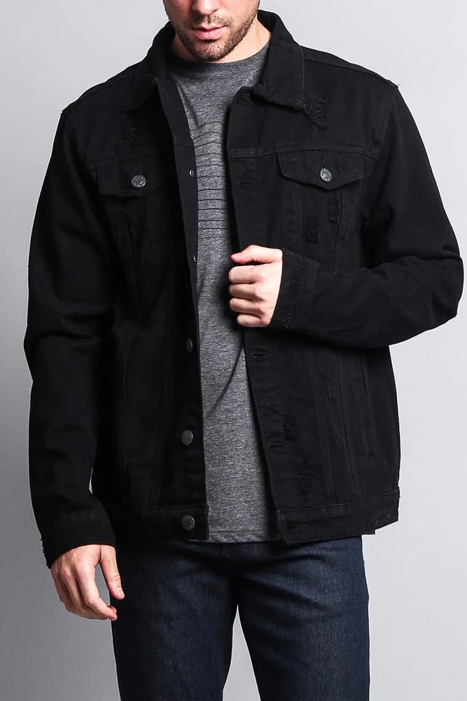 Premium Distressed Denim Jacket - Image 6